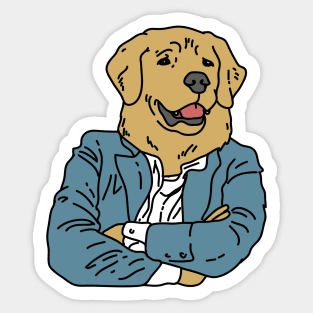 Labrador Dog Salary Man Sticker